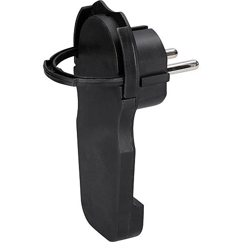 Miniatuur van REV Ritter stekker extra plat haaks - zwart (0018260500)