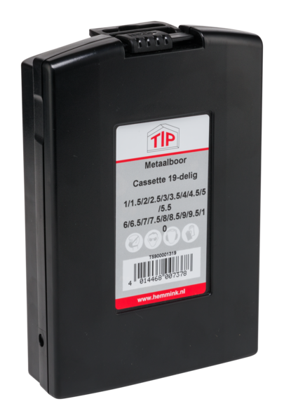 Miniatuur van TIP metaalboorcassette 19-delig rolgewalst (MBC-19D)