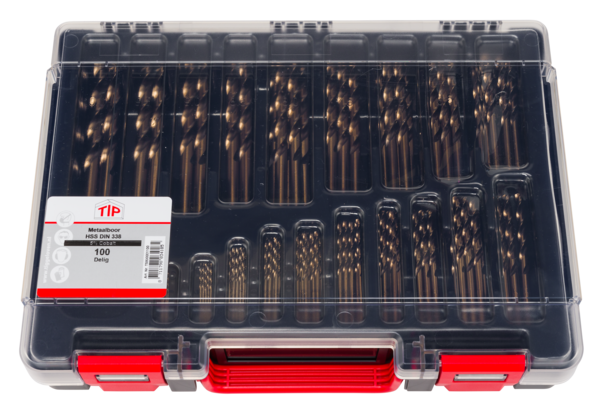 Miniatuur van TIP metaalboor cobalt tbv RVS en gietijzer HSS-Co 100-delig (TSMCo-100D)