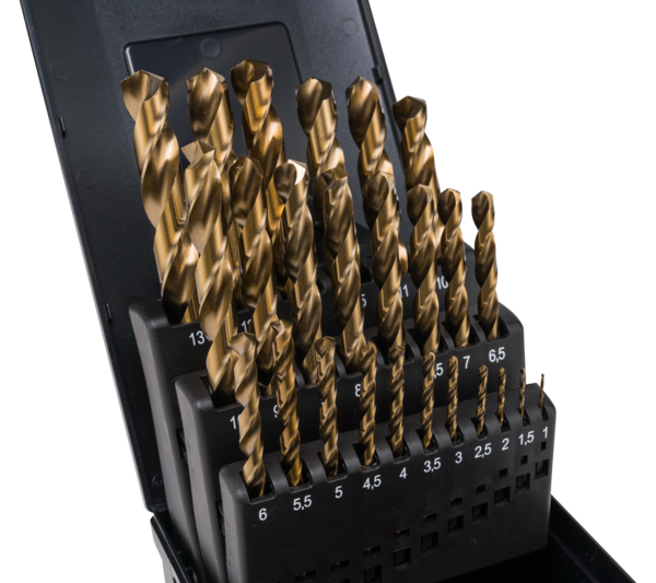 Miniatuur van TIP metaalboor cobalt tbv RVS en gietijzer HSS-Co 25-delig (TSMCo-25D)