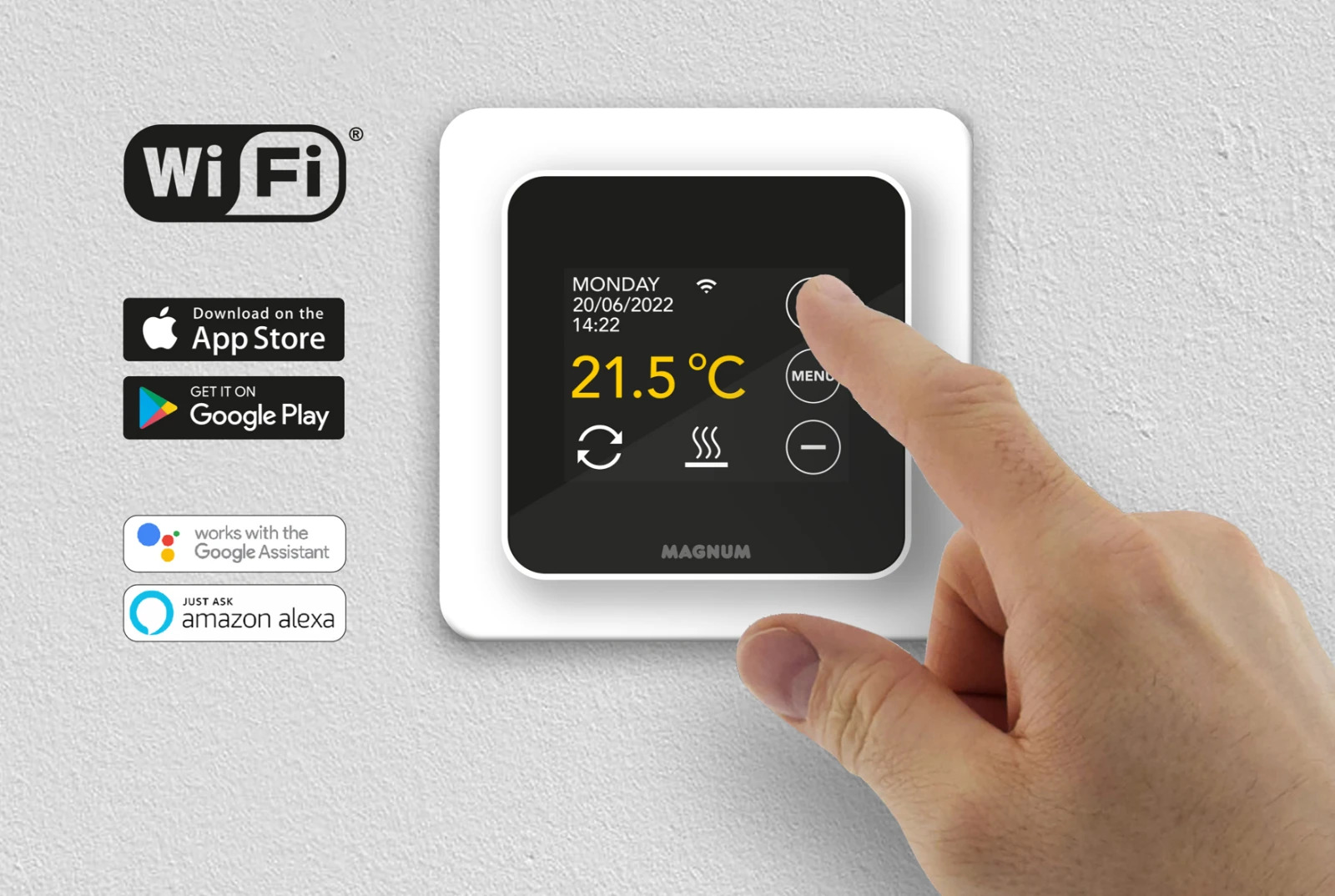 Miniatuur van Magnum remote control slimme WIFI thermostaat - polarwit (825100)