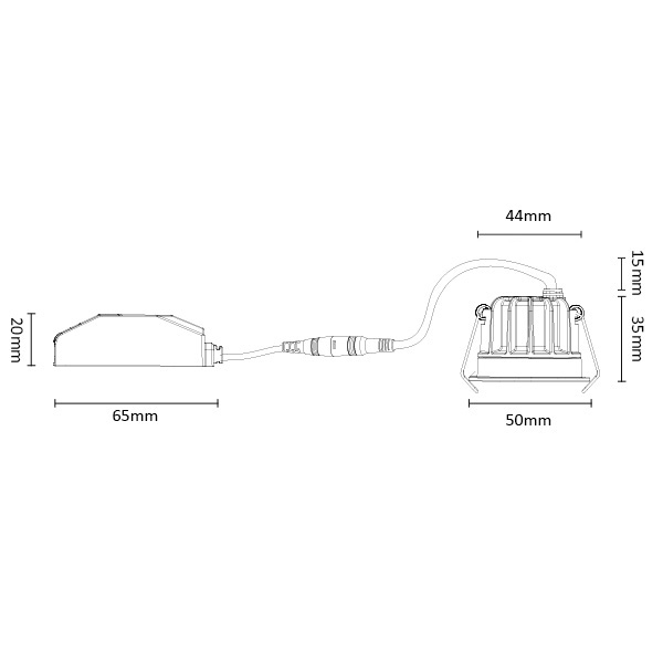 Miniatuur van INTERLight inbouwspot dimbaar rond zwart 4W 230lm 2700K incl. driver Ø50mm - zaagmaat Ø44mm IP44 (IL-DCM4K27B)