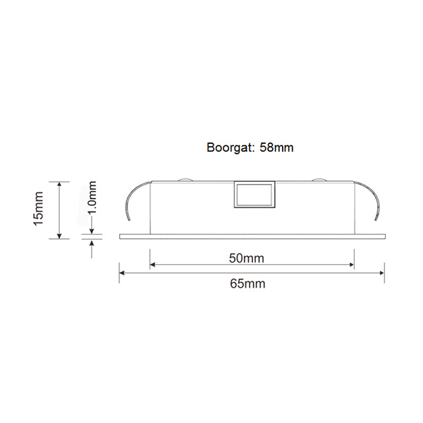 Miniatuur van INTERLight inbouwspot dimbaar rond geborsteld chroom 4W 260lm 2700K Ø65mm - zaagmaat Ø58mm IP44 (IL-CB4K27M)