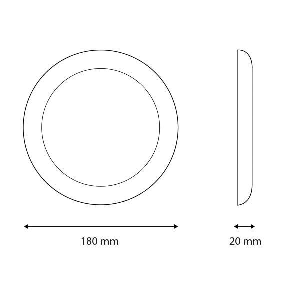 Miniatuur van INTERLight downlighter 8/12W 600/690lm CCT zaagmaat Ø80/160mm Ø180mm IP44 - wit (IL-DN180KS)