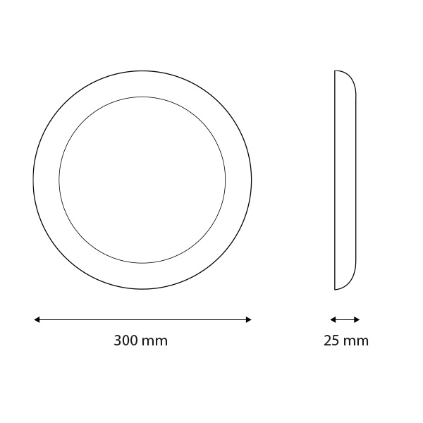 Miniatuur van INTERLight downlighter met sensor CCT 18/25W 1710/2375lm Ø300mm - zaagmaat Ø150-270mm IP44 (IL-DN300KSR)