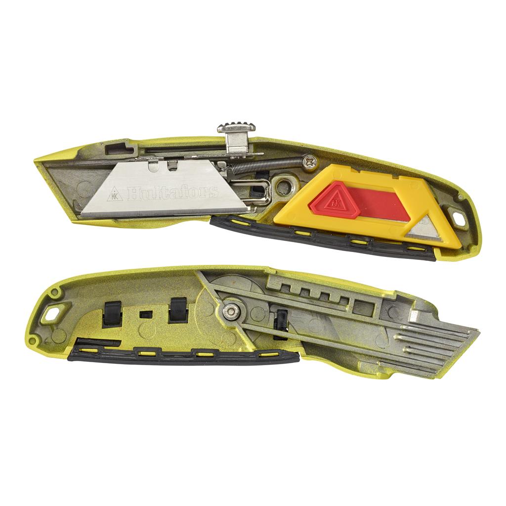 Miniatuur van Hultafors uitschuifmes stanleymes USRA draaiknop incl 10 messen - geel (388030)