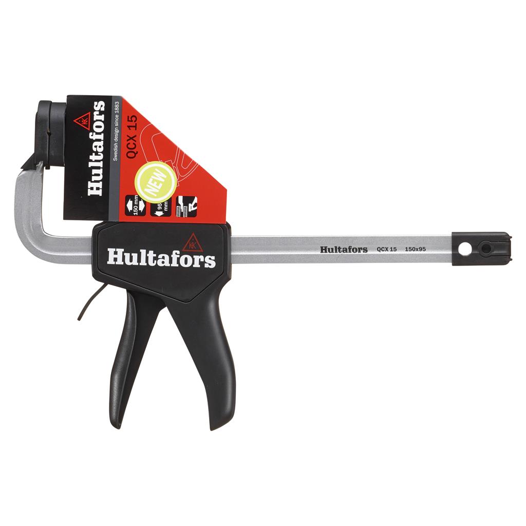 Miniatuur van Hultafors eenhands lijmklem met snelspanner gesmeed QCX 15 zwart 150mm/95mm (521153)