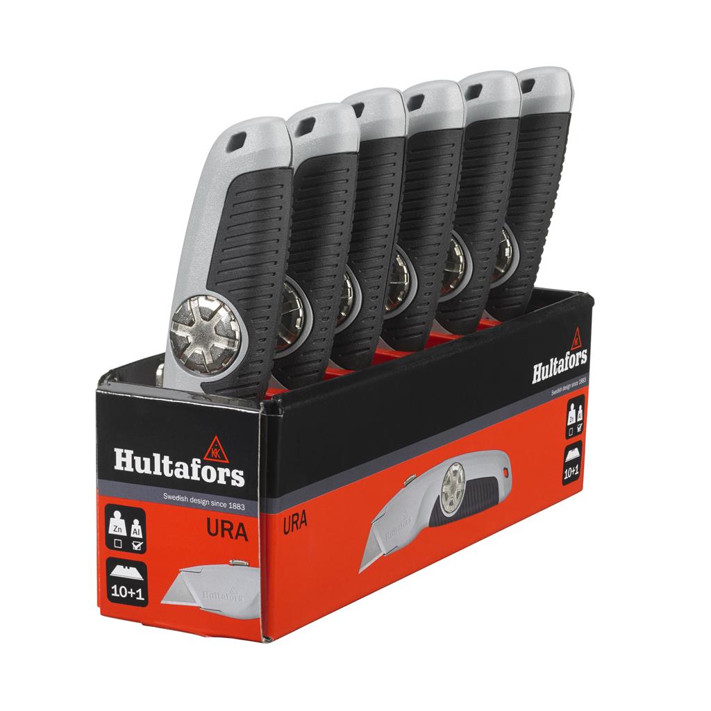 Miniatuur van Hultafors uitschuifmes stanleymes URA draaiknop incl 10 messen - grijs (388020)