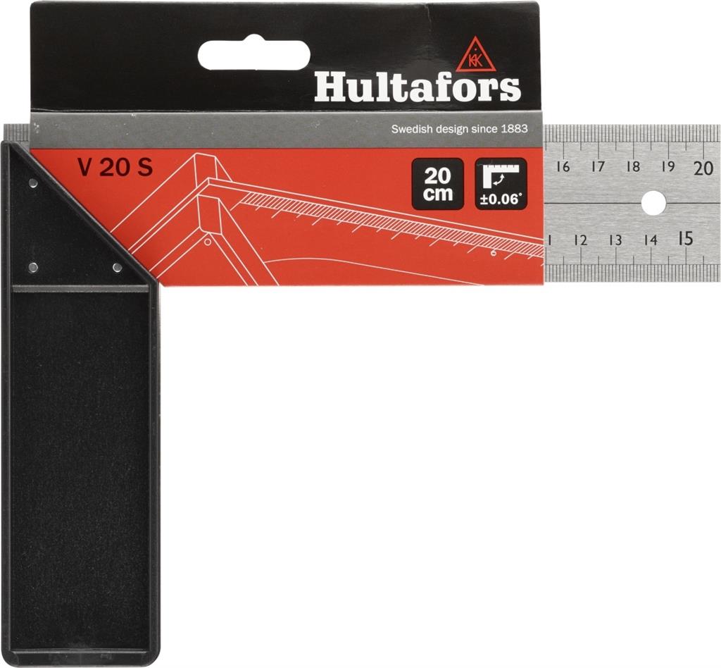 Miniatuur van Hultafors winkelhaak ABS/RVS V 20 Semi-Pro 200 mm (310003)