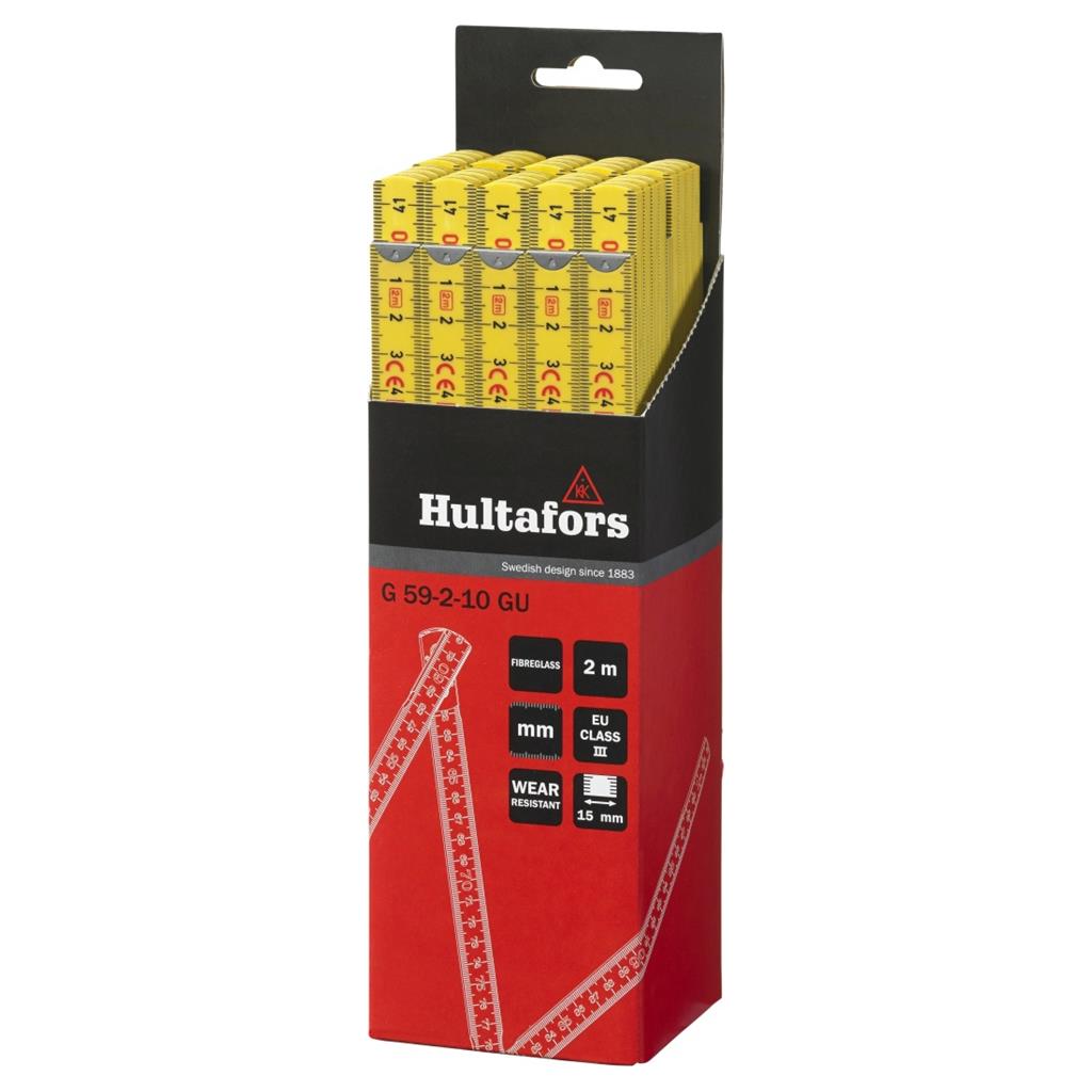 Miniatuur van Hultafors duimstok glasvezel versterkt GE 59 2m geel (200604)