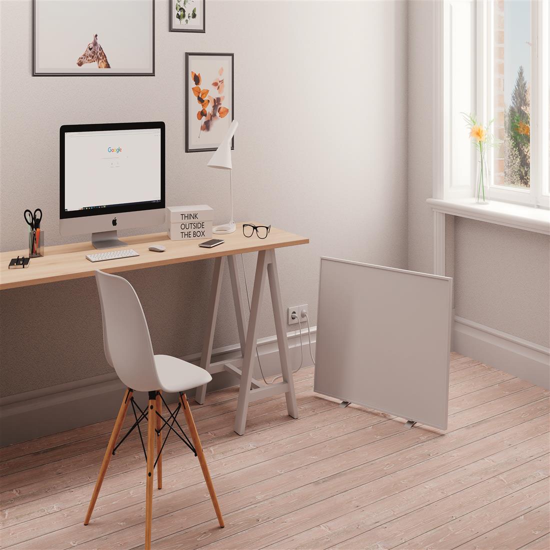 Miniatuur van ETHERMA verplaatsbaar infraroodpaneel 60x60cm met standaard en afstandsbediening - 350W (60068)