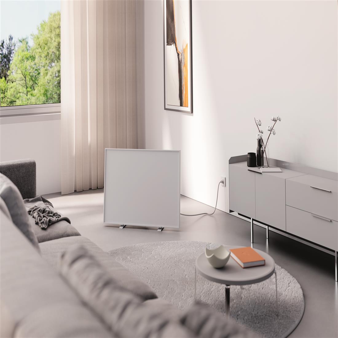 Miniatuur van ETHERMA verplaatsbaar infraroodpaneel 60x60cm met standaard en afstandsbediening - 350W (60068)