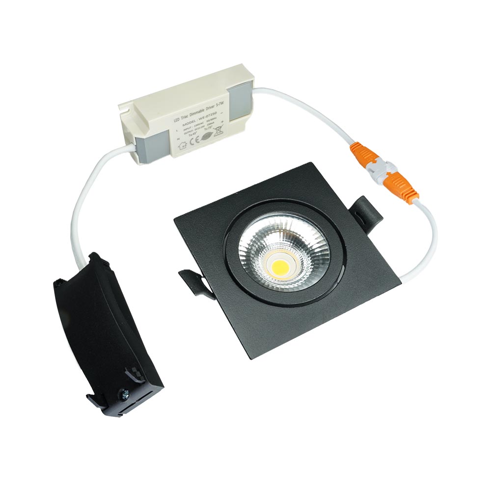 Miniatuur van LED Republic waterdichte inbouwspot vierkant zwart 5W 450lm 2700K IP65 zaagmaat Ø75mm - diameter 85mm