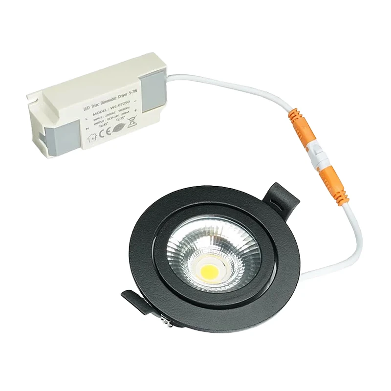 Miniatuur van LED Republic waterdichte inbouwspot rond zwart 5W 450lm 2700K IP65 zaagmaat Ø75mm - diameter 85mm