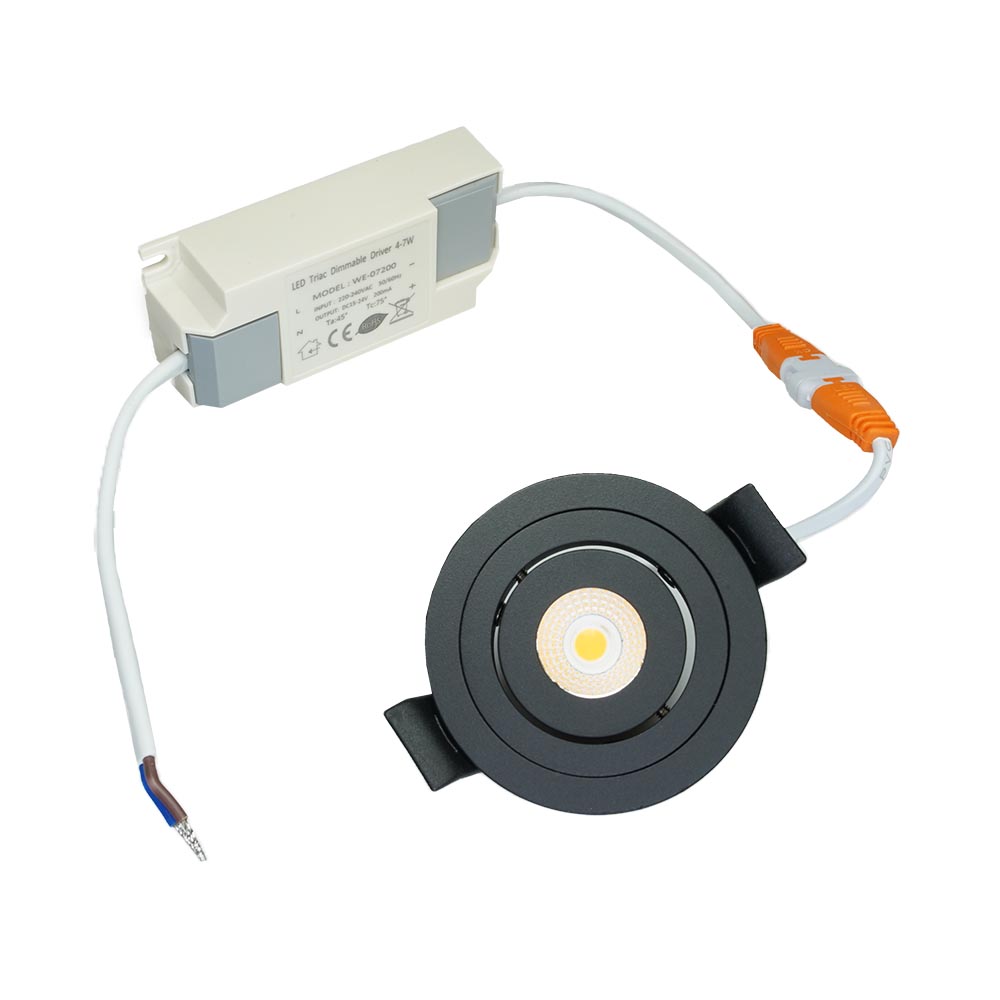 Miniatuur van LED Republic waterdichte inbouwspot klein zwart 4W 280lm 2700K IP44 zaagmaat Ø53mm - diameter 61