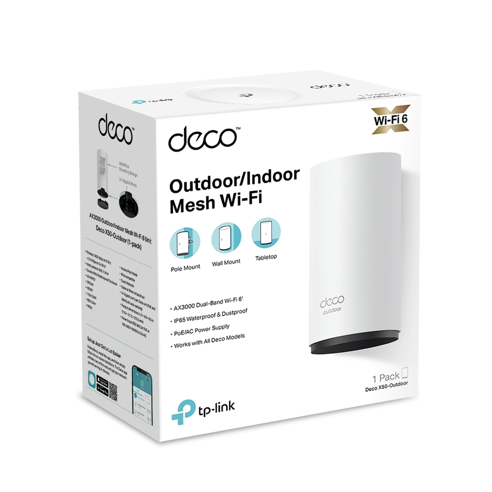 Miniatuur van TP-LINK mesh WiFi router 574Mbps op 2.4GHz-band + 2402Mbps op 5GHz-band IP65 (Deco X50-Outdoor 1-pack)