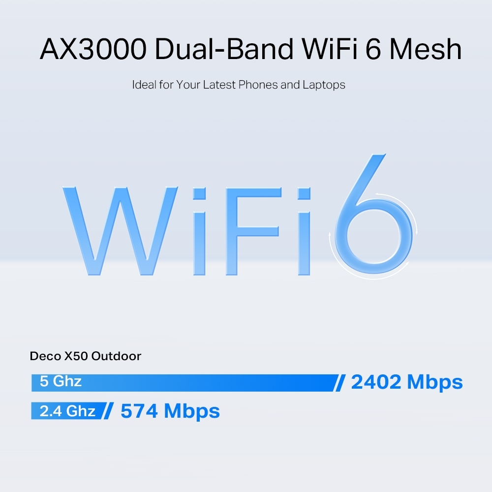 Miniatuur van TP-LINK mesh WiFi router 574Mbps op 2.4GHz-band + 2402Mbps op 5GHz-band IP65 (Deco X50-Outdoor 1-pack)