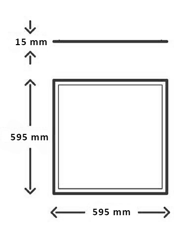 Miniatuur van INTERLight LED paneel 60x60cm 36W 3600lm koelwit 4000K UGR 22 incl. driver IP65 (IL-P595K4CW)