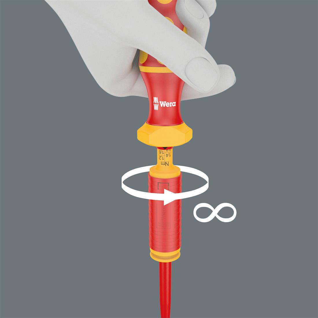Miniatuur van Wera momentschroevendraaier (zonder klingen) instelbaar 1.2-3.0 Nm Kraftform VDE (05074750001)
