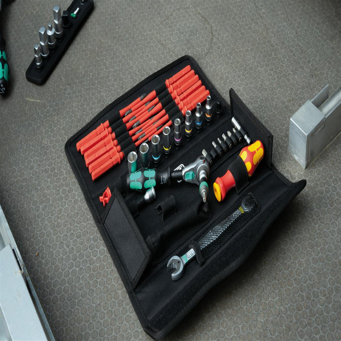 Miniatuur van Wera bitset doppenset schroevendraaierset in etui Kraftform Kompact W1 Service - 35-delig (05135926001)