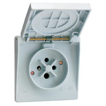 Miniatuur van ABB contactdoos fornuis met klapdeksel 3P+A 32A IP44 - grijs (ABBKIM600799)
