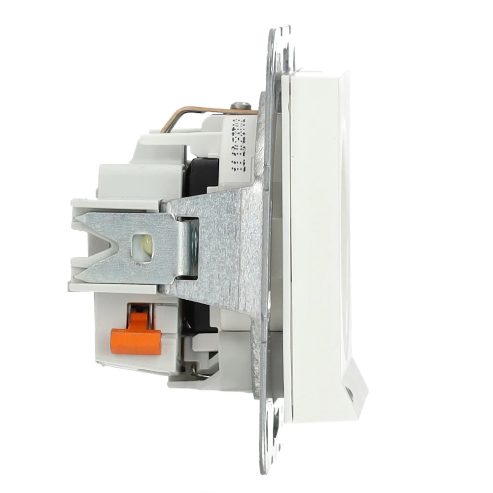 Miniatuur van Gira stopcontact met randaardekinderbeveiligingled-licht en shutter 1-voudig - Systeem 55 zuiver wit mat (417027)