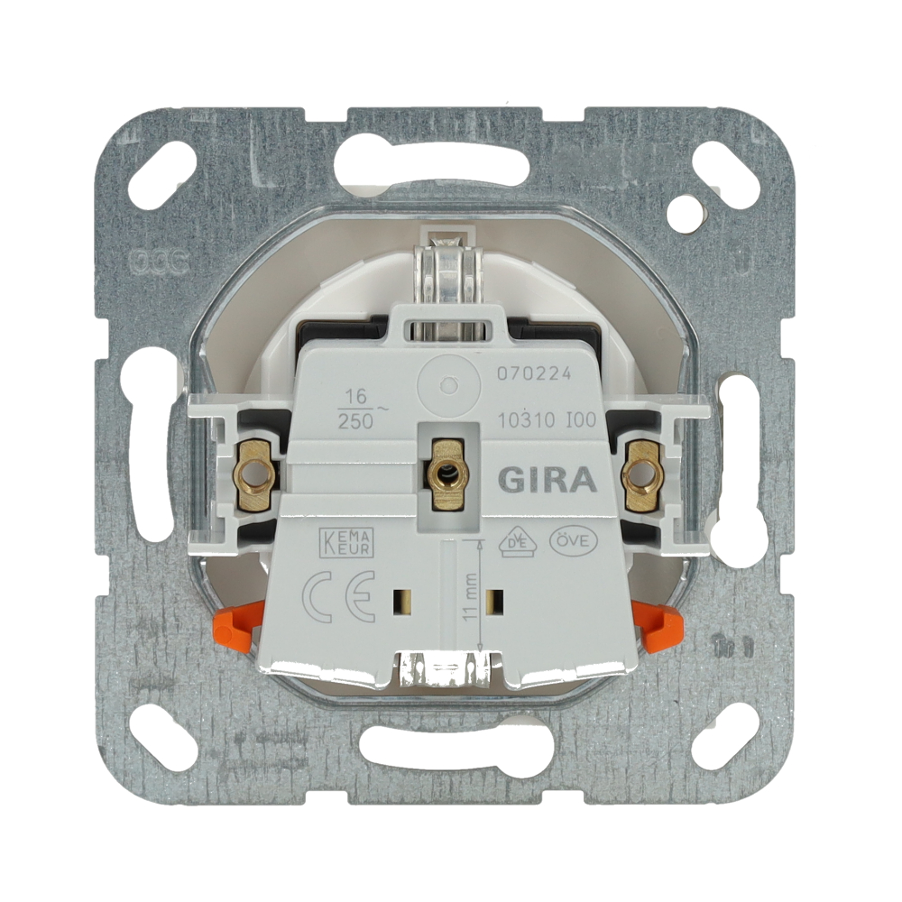 Miniatuur van Gira stopcontact met randaarde 1-voudig - systeem 55 zuiver wit mat (446627)