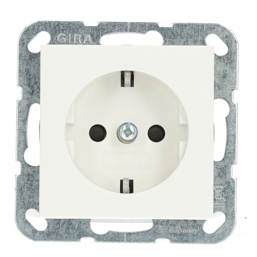 Miniatuur van Gira stopcontact met randaarde - systeem 55 zuiver wit mat (418327)