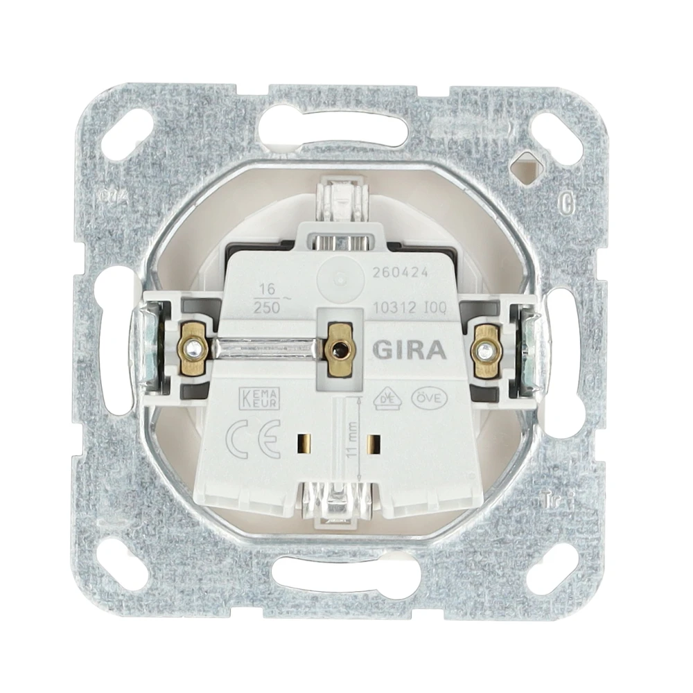 Miniatuur van Gira stopcontact met randaarde - systeem 55 zuiver wit mat (418327)