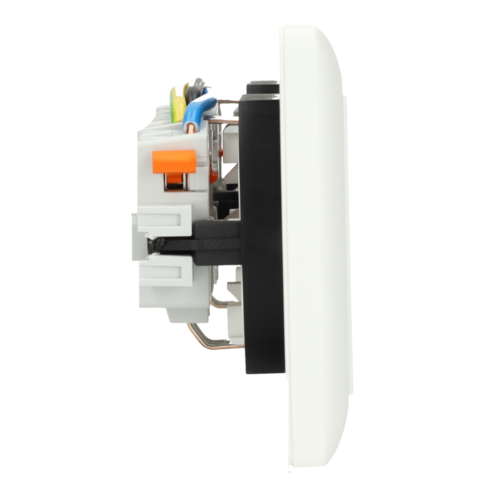 Miniatuur van Gira stopcontact met randaarde voorbedraad 2-voudig - standaard 55 zuiver wit mat (479304)