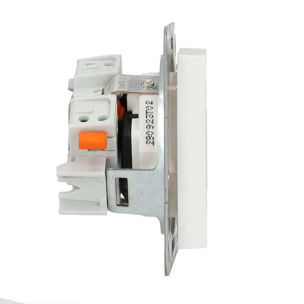 Miniatuur van Gira stopcontact met randaarde30° gedraaid basiselement shutter en symbool 1-voudig - systeem 55 - zuiver wit mat (441827)