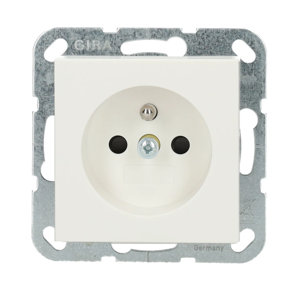 Miniatuur van Gira stopcontact met aardingspen - Systeem 55 zuiver wit mat (448527)