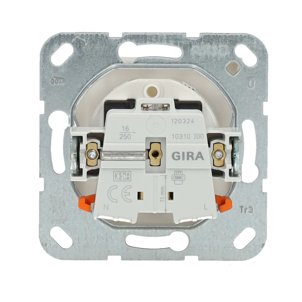 Miniatuur van Gira stopcontact met aardingspen - Systeem 55 zuiver wit mat (448527)