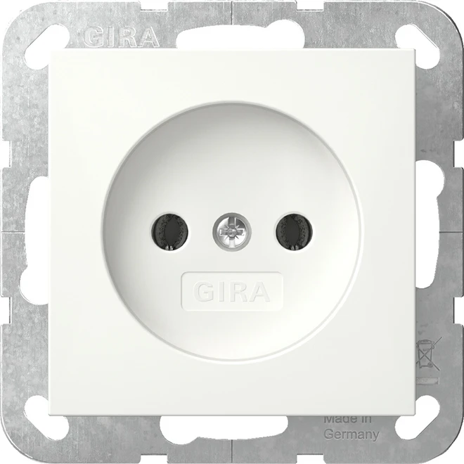 Miniatuur van Gira stopcontact zonder randaarde  - systeem 55 zuiver wit glanzend (448003)