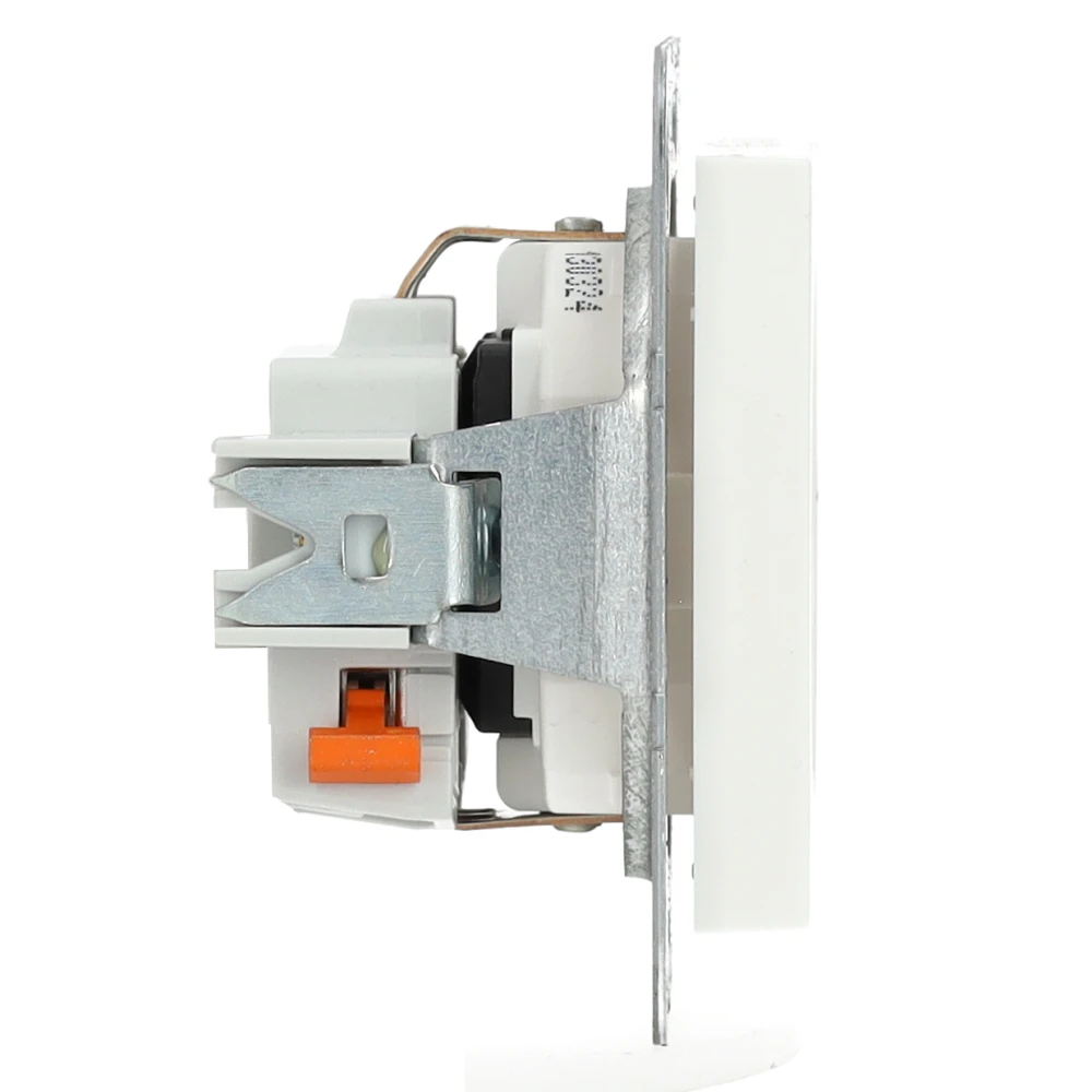 Miniatuur van Gira stopcontact met randaarde kinderbeveiliging shutter symbool en bevestigingsklauwen 1-voudig - systeem 55 zuiver wit mat (445327)