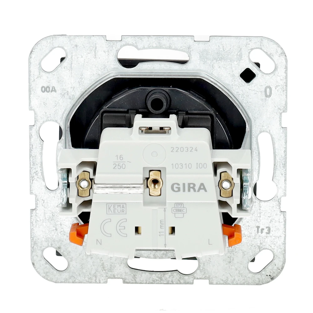 Miniatuur van Gira stopcontact met aardpen en shutter - systeem 55 zwart mat (4485005)