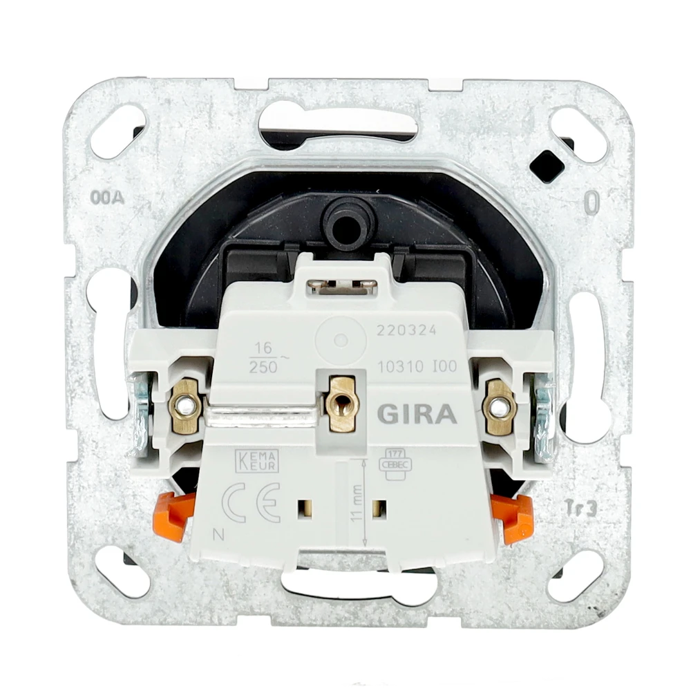 Miniatuur van Gira stopcontact met aardpen en shutter - systeem 55 zwart mat (4485005)