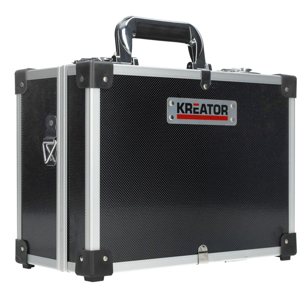 Miniatuur van Kreator aluminium koffer met sloten en schouderriem 320x230x160mm - zwart (KRT640106B)