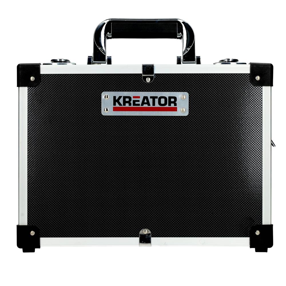 Miniatuur van Kreator aluminium koffer met sloten en schouderriem 320x230x160mm - zwart (KRT640106B)