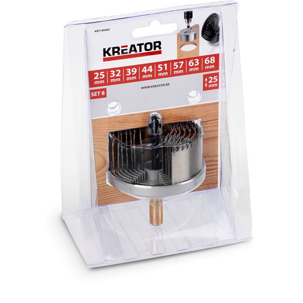 Miniatuur van Kreator klokboren tbv hout 26-68mm 25mm diepte 8-delig (KRT100403)