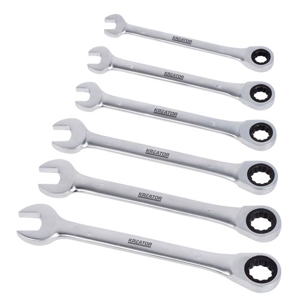 Miniatuur van Kreator ringratel steeksleutelset 10-19mm 6-delig (KRT500013)