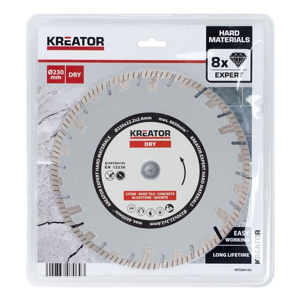 Miniatuur van Kreator diamantschijf Premium Expert Dry steen/beton Ø 230x22,2x2,6mm (KRT084102)