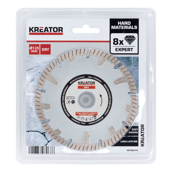 Miniatuur van Kreator diamantschijf Premium Expert Dry steen/beton Ø 125x22,2x2,0mm (KRT084101)
