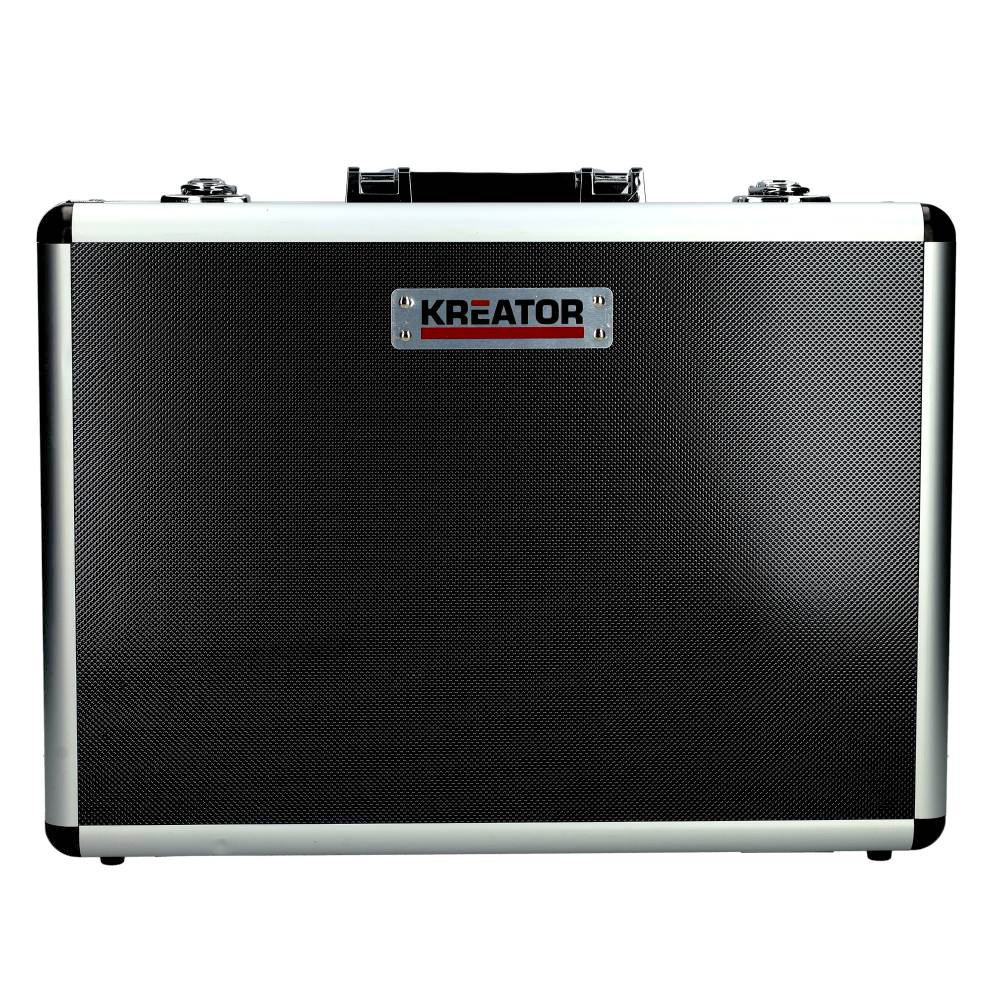 Miniatuur van Kreator aluminium koffer met sloten en schouderriem 460x155x330mm zwart (KRT640102B)