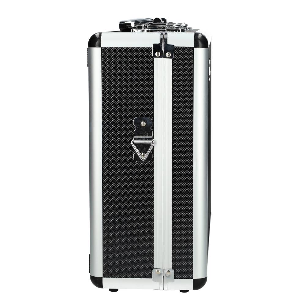 Miniatuur van Kreator aluminium koffer met sloten en schouderriem 460x155x330mm zwart (KRT640102B)