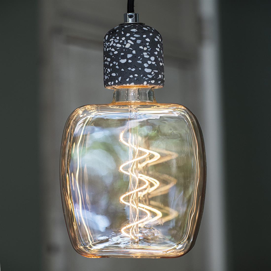 Miniatuur van Bailey hanglamp Terrazzo E27 met 1,5 meter textielsnoer - donkergrijs (142539)