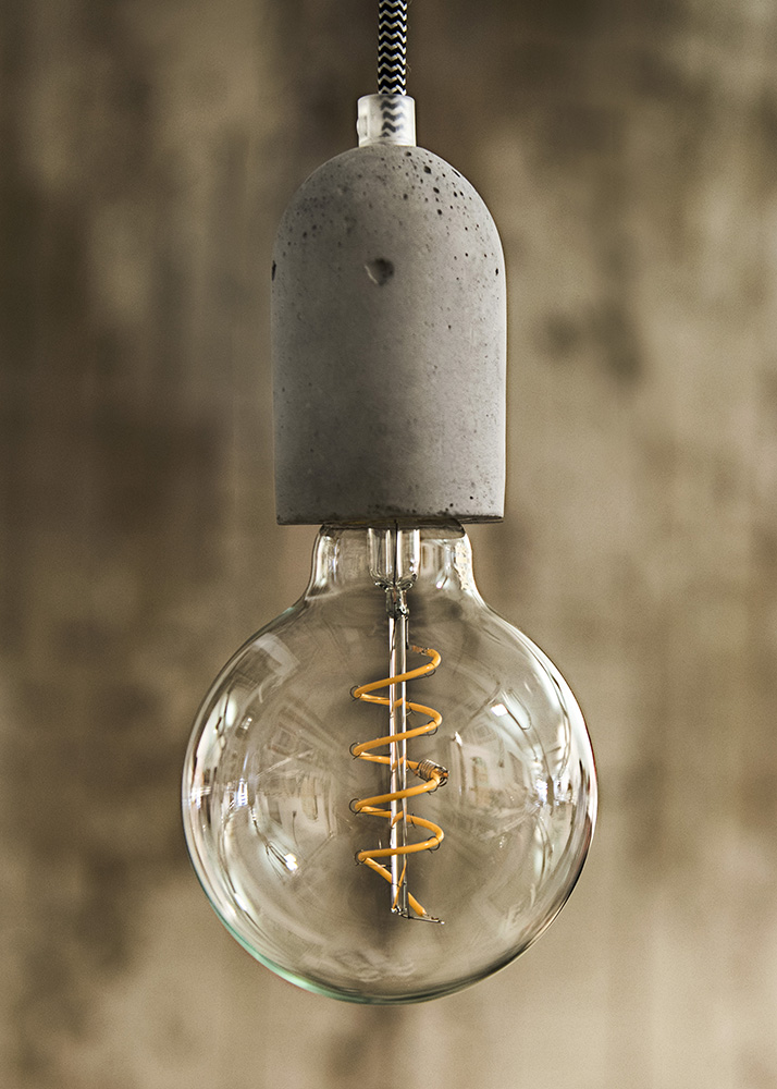Miniatuur van Bailey hanglamp beton E27 met 1,5 meter textielsnoer (139711)