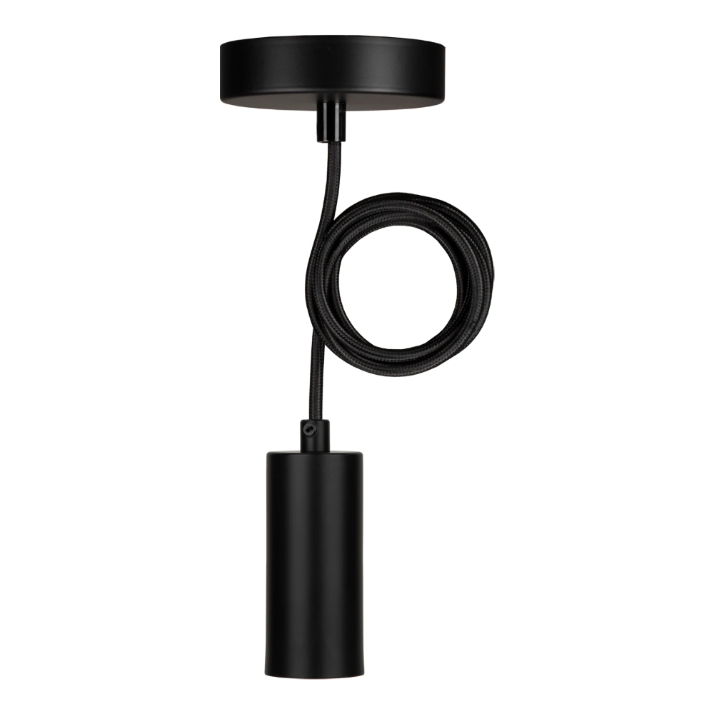 Miniatuur van Bailey hanglamp Fuji E27 met 1,5 meter textielsnoer - zwart (145020)