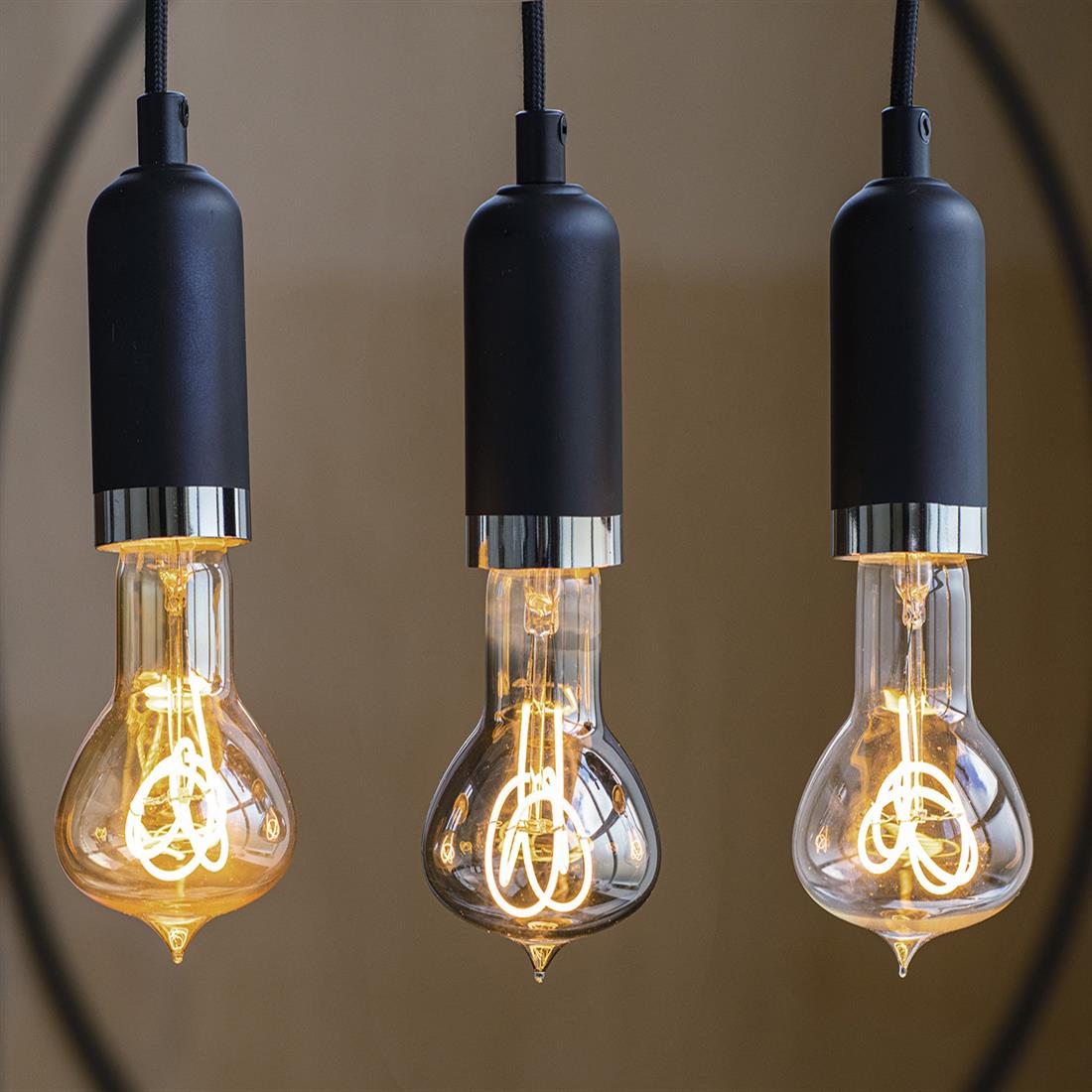 Miniatuur van Bailey hanglamp Bari E27 met 1,5 meter textielsnoer - zwart (141479)