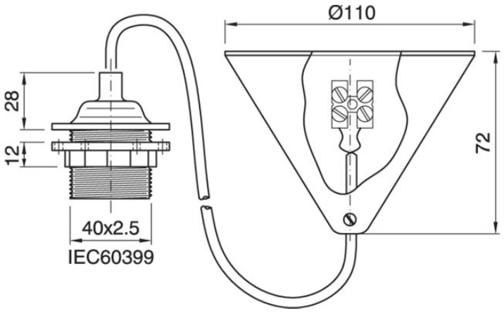 Miniatuur van Bailey hanglamp E27 met 0,8 meter snoer - zwart (141258)